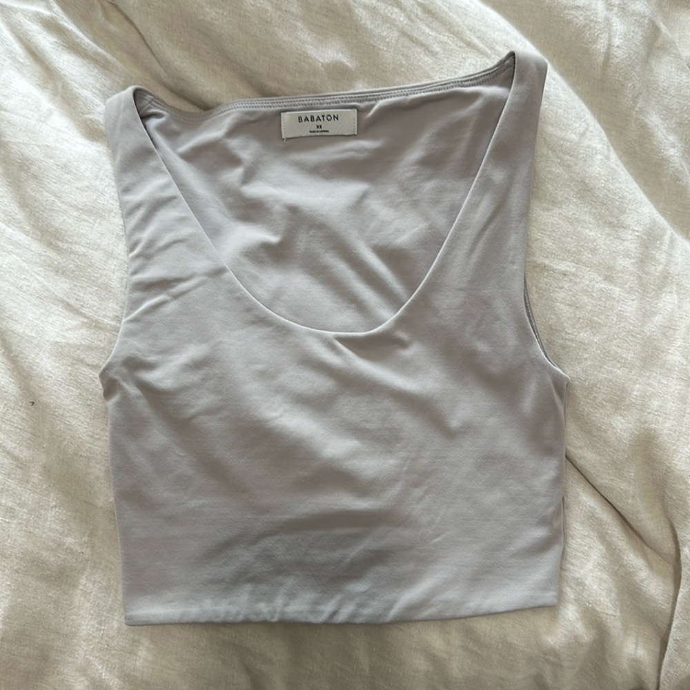 Babaton Thin Strap Tank Crop Top